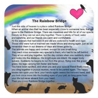 Rainbow Bridge Poem Square Sticker