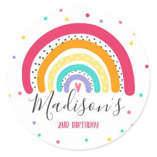 Rainbow Bright Birthday Party Decorations Favors Classic Round Sticker