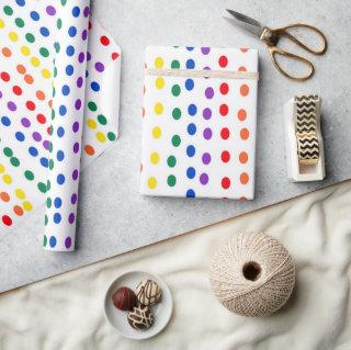 Rainbow Candy Dots on White