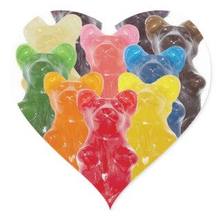 rainbow colors candy lover gummy bear heart sticker