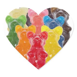 rainbow colors candy lover gummy bear heart sticker