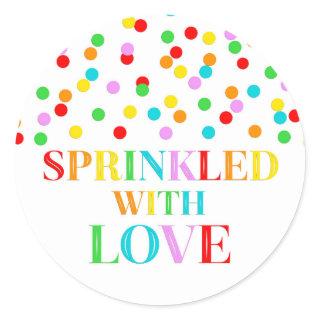 Rainbow Confetti Sprinkled with Love Classic Round Sticker