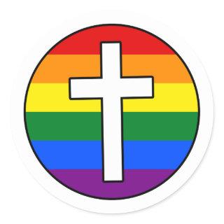 Rainbow Cross Sticker