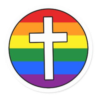 Rainbow Cross Sticker