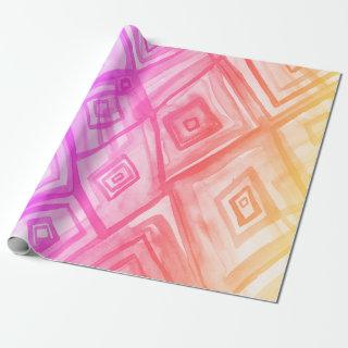 Rainbow diamonds boho geometric watercolor wrap