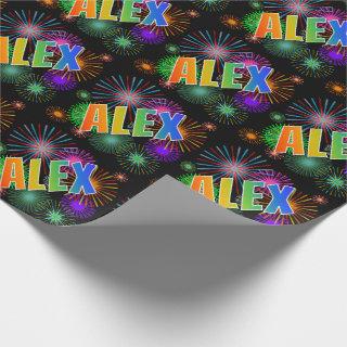 Rainbow First Name "ALEX" + Fireworks