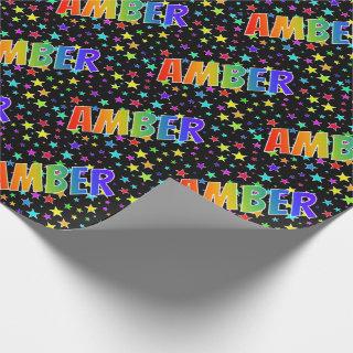 Rainbow First Name "AMBER" + Stars