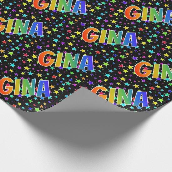 Rainbow First Name "GINA" + Stars
