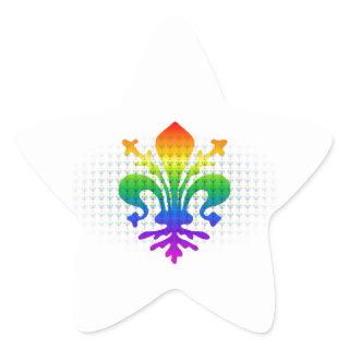 Rainbow Fleur-de-lis Star Sticker