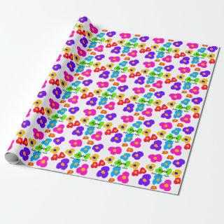 Rainbow flower pride love add name text lqbtq abst