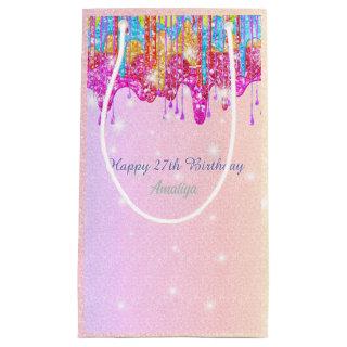 Rainbow glitter-bright color sparkle for birthday  small gift bag