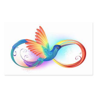 Rainbow Hummingbird with Infinity symbol Rectangular Sticker