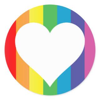 rainbow love : classic round sticker