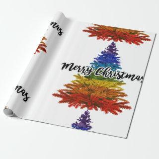 rainbow merry christmas tree