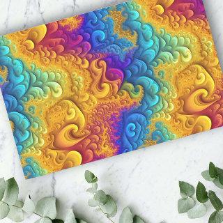 Rainbow Multicolored Gold Fractal  Tissue Paper