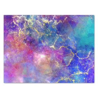 Rainbow Ombre and Gold Fire Opal Pattern Tissue Paper