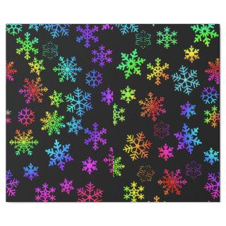 Rainbow Ombre Swirling Snowflakes