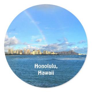 Rainbow over Honolulu, Hawaii Sticker