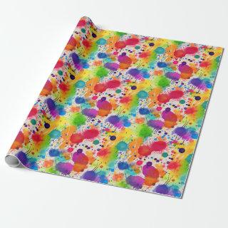 Rainbow paint splatter