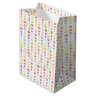 Rainbow Pastel Dots Pattern Medium Gift Bag