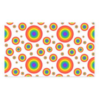 Rainbow Polka Dots Rectangular Sticker