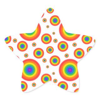 Rainbow Polka Dots Star Sticker