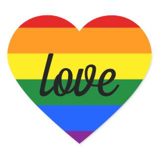 Rainbow Pride Love Heart Sticker