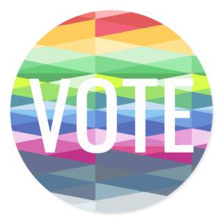 Rainbow Prism Abstract Geometric Design - VOTE Classic Round Sticker