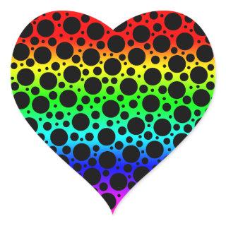 Rainbow Random Polka Dots Stickers Labels