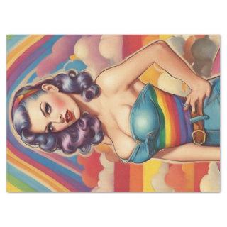 Rainbow Retro: Pin-Up Style Decoupage Delights Tissue Paper