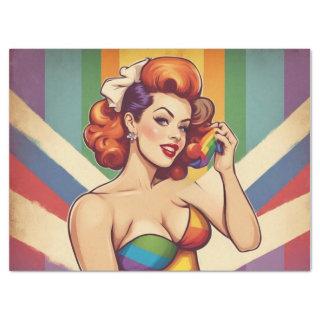 Rainbow Retro: Pin-Up Style Decoupage Delights Tissue Paper