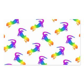 Rainbow Salamander Rectangular Sticker
