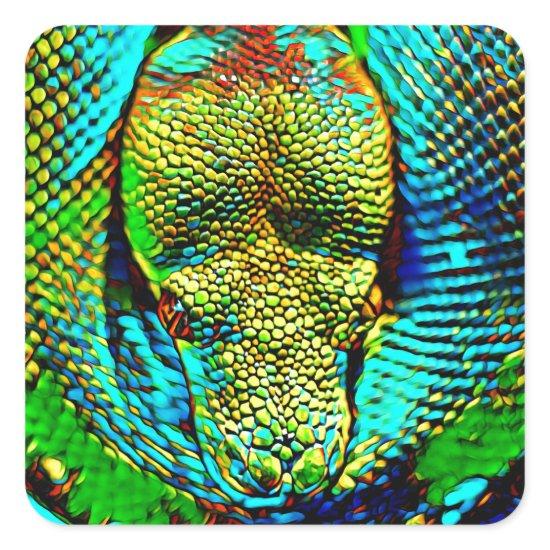 Rainbow Snake Square Sticker