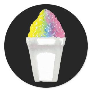Rainbow Sno-ball Pink Classic Round Sticker