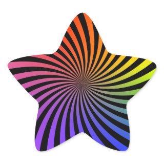 Rainbow Spiral Design: Star Sticker
