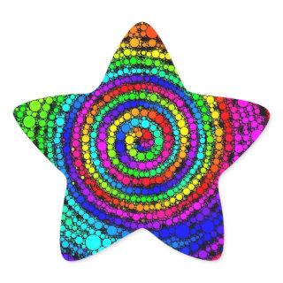 Rainbow Spiral Star Sticker
