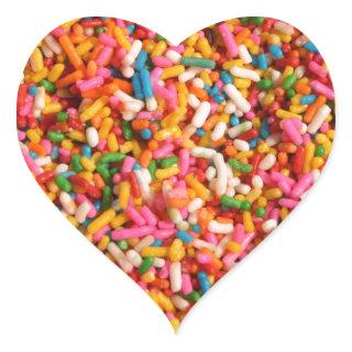 Rainbow Sprinkles Heart Sticker