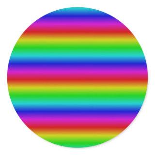 Rainbow Strips - Pattern Classic Round Sticker