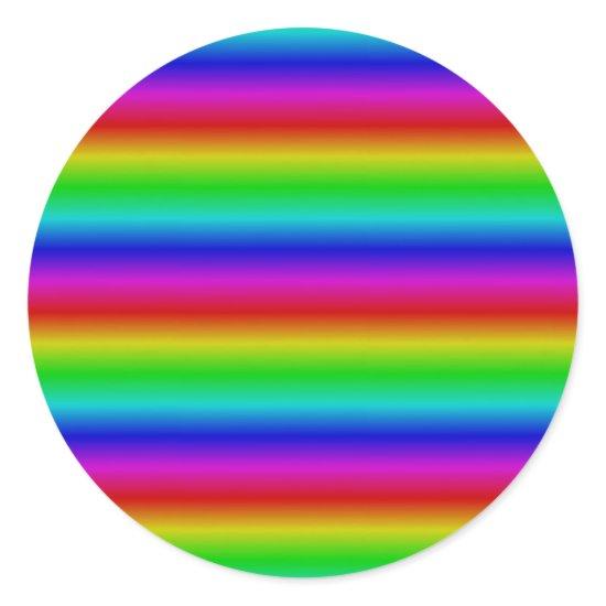 Rainbow Strips - Pattern Classic Round Sticker