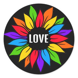 Rainbow Sunflower Flag LGBTQ Sticker
