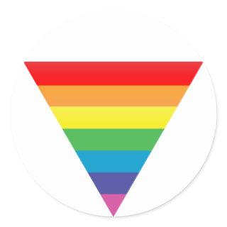 rainbow triangle. classic round sticker