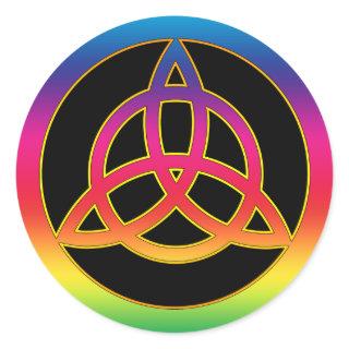 RAINBOW TRINITY KNOT CLASSIC ROUND STICKER