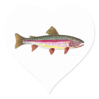 Rainbow Trout Fish Heart Sticker