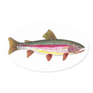 Rainbow Trout Fish Oval Sticker