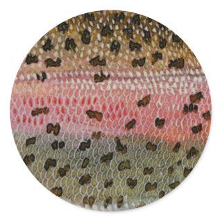 Rainbow Trout Fish Skin Print Classic Round Sticker
