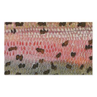 Rainbow Trout Fish Skin Print Rectangular Sticker