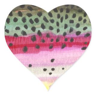 Rainbow Trout Fishing Heart Sticker