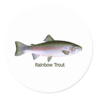 Rainbow Trout Fishing  Logo Classic Round Sticker