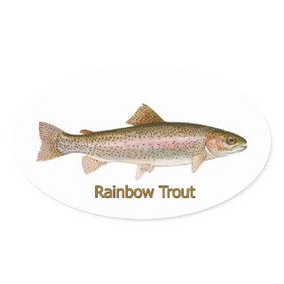 Rainbow Trout (titled) Oval Sticker