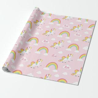 Rainbow Unicorn  (Personalized) Pink